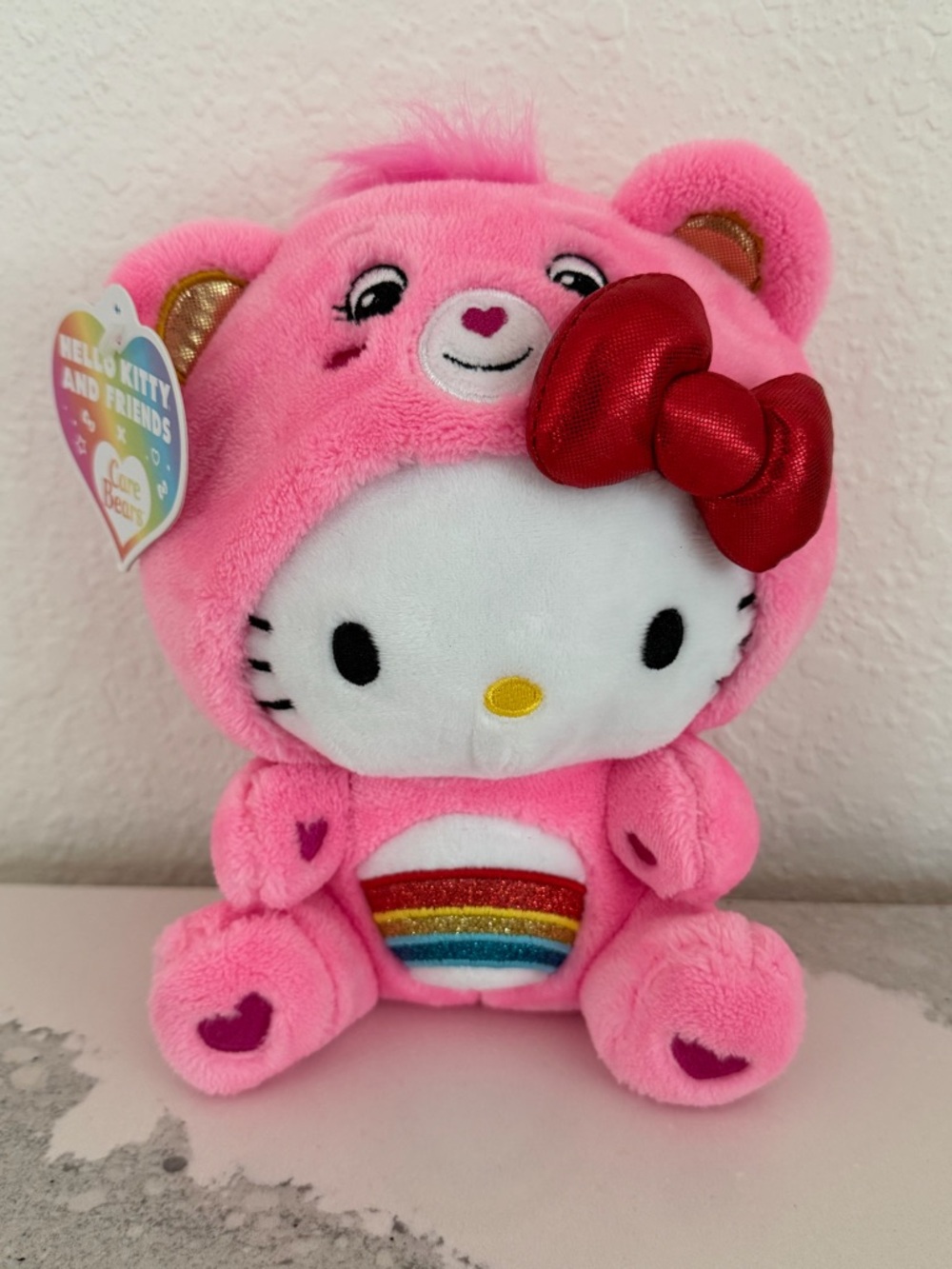 Hello Kitty x Carebear 9" Hello Kitty Dressed As Cheer Bear